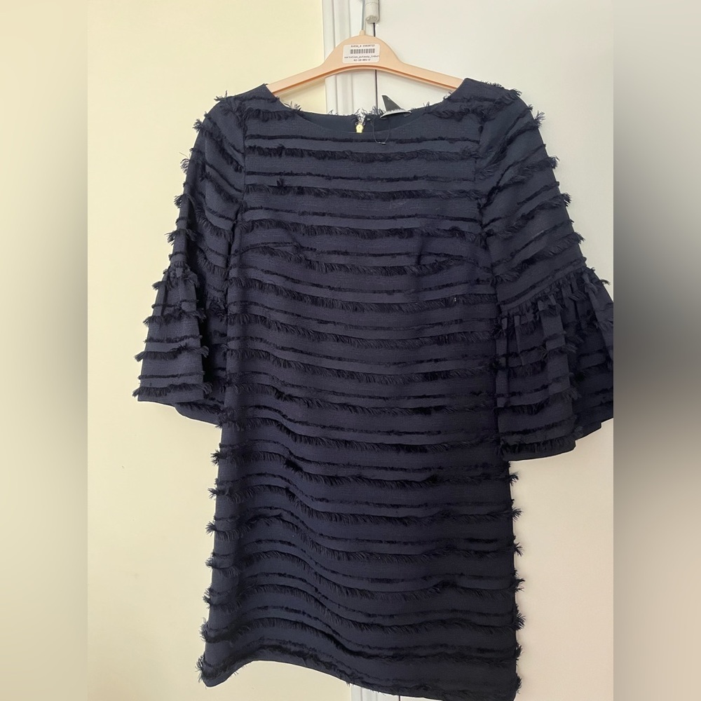 Club Monaco Navy Long Sleeve Fringe Dress​​​